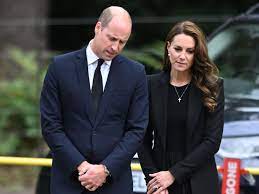 Prince William And Catherine Princess of Wales View The Floral Tributes Left In Honour Of The Queen At Sandringham